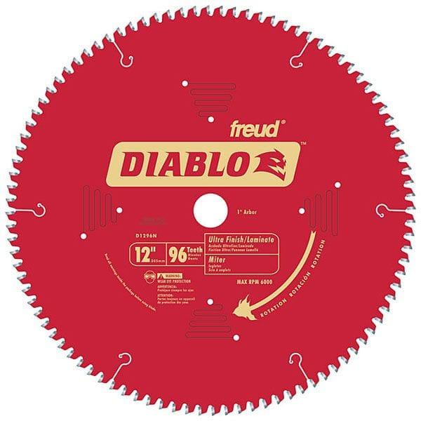 D1296N Diablo Wood/Laminate/Non-Ferrous/Plastics Blade, 12" diameter, 1" arbor, 96 teeth TCG